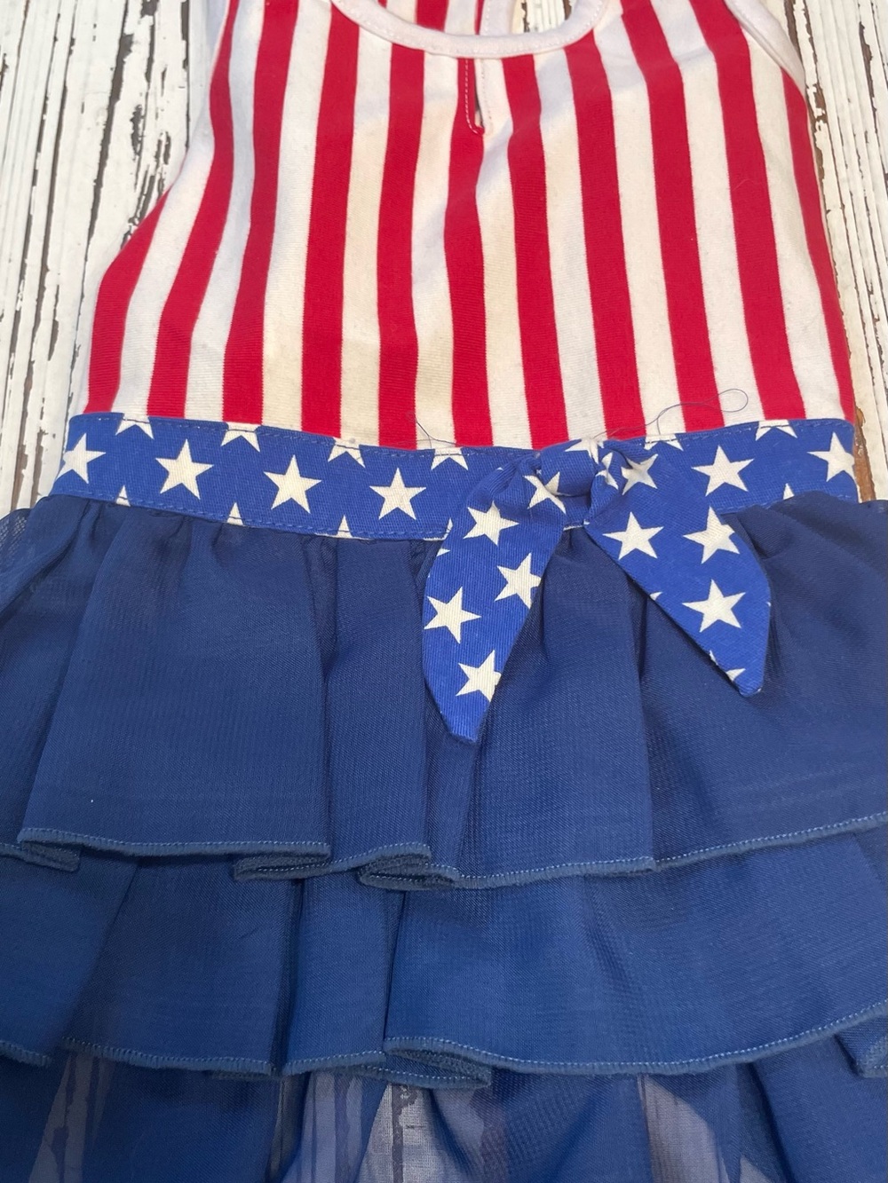 Patriotic Red & Blue Dog Dress Medium